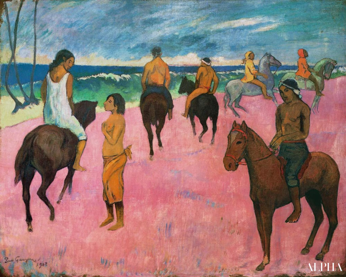 Cavaliers on the beach - Paul Gauguin - High-end reproductions of paintings and artworks