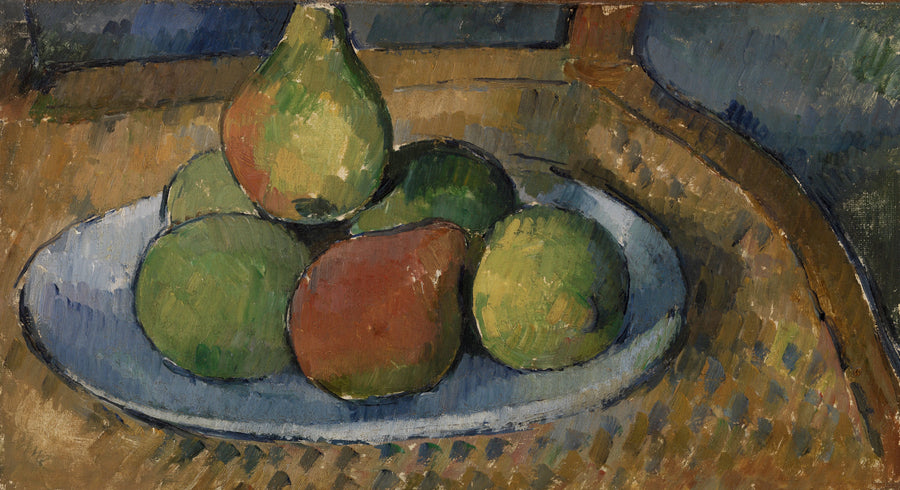 จานผลไม้บนเก้าอี้ - Paul Cézanne