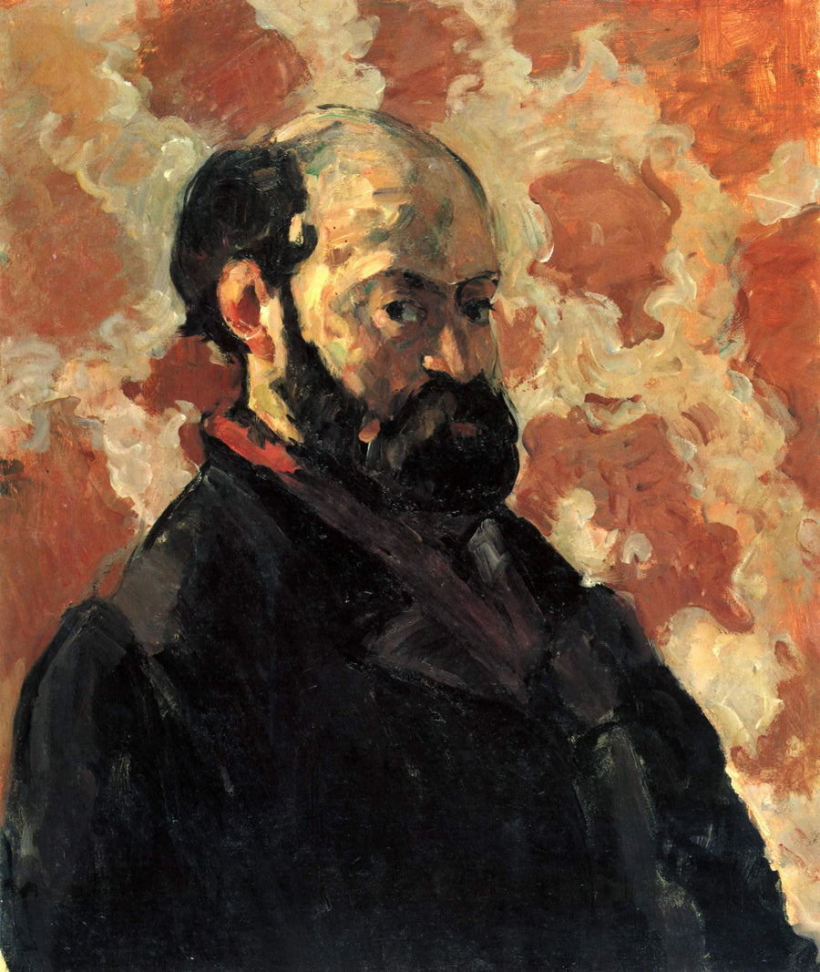 ภาพเหมือนของศิลปินบนพื้นหลังสีชมพู - Paul Cézanne