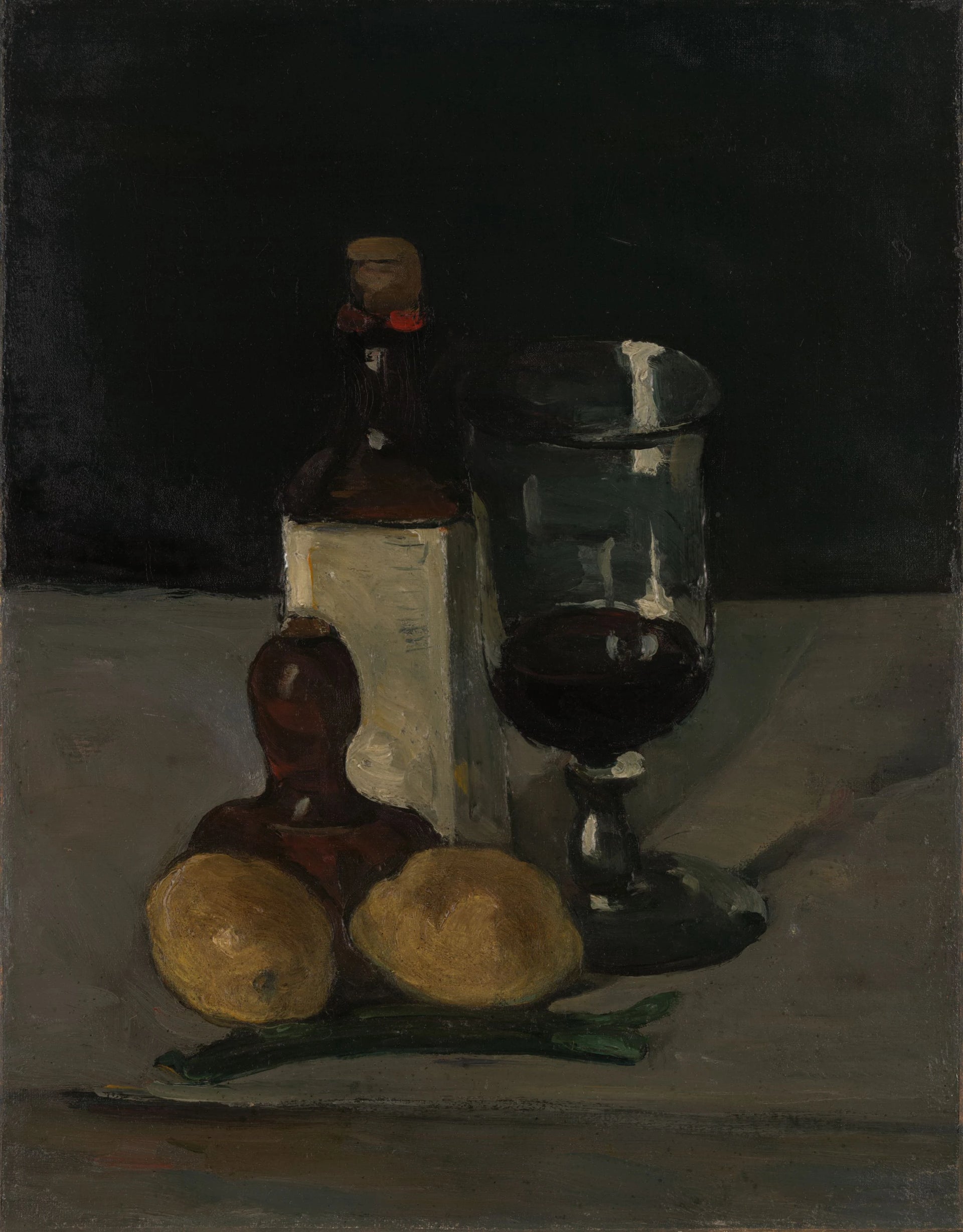 Bouteille verre et citrons 1867–1869 de Paul Cézanne Yale 2006.140.2 – reproduction peinture à l’huile sur toile