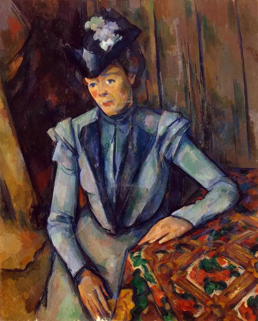 เลดี้ในชุดสีน้ําเงิน ประมาณปี 1900-1904--- Paul Cézanne