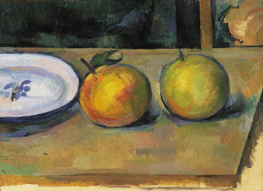 แอปเปิ้ลสองลูกบนโต๊ะ - Paul Cézanne
