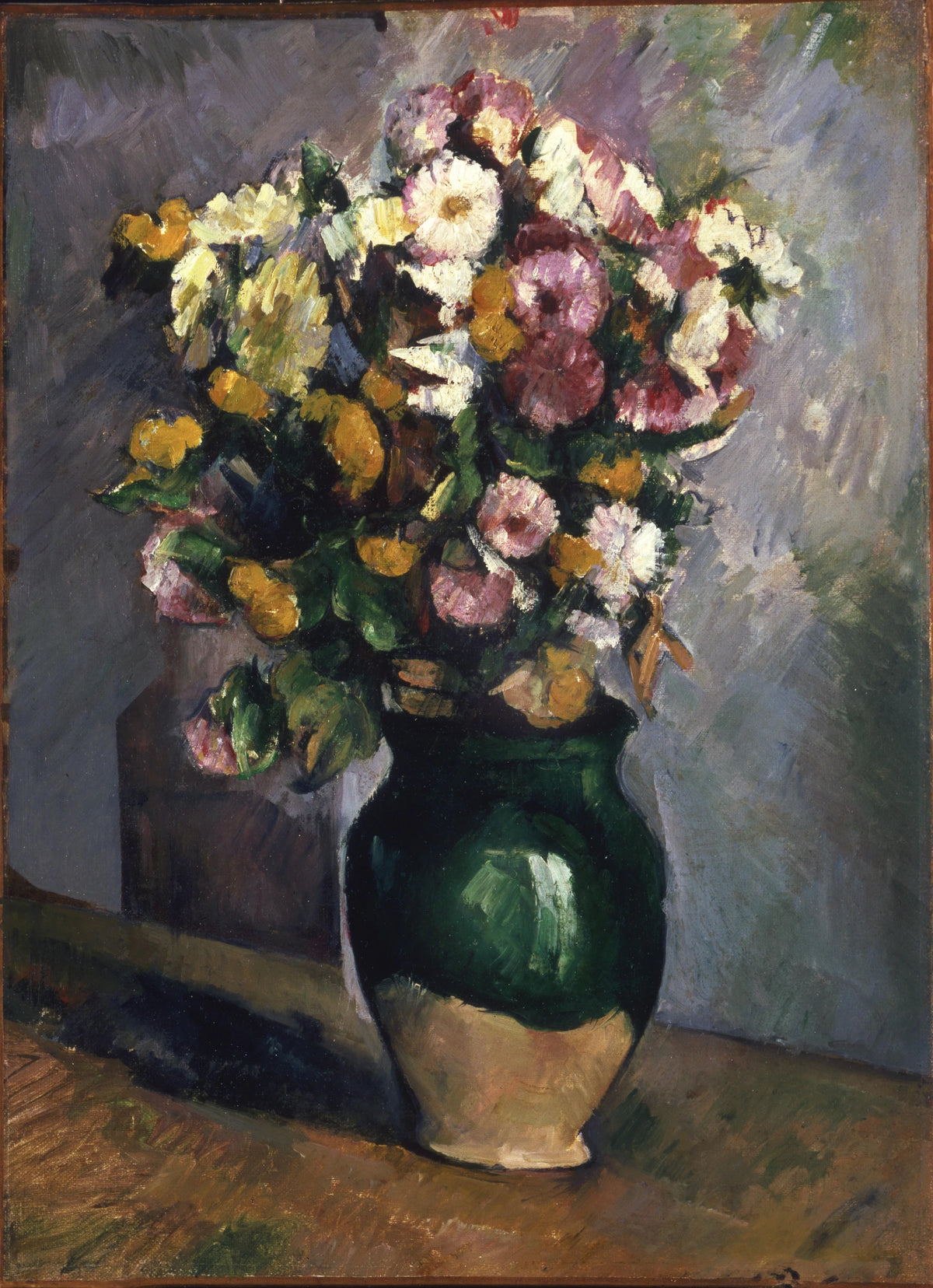 ดอกไม้ในหม้อมะกอก ประมาณปี 1880 - Paul Cézanne