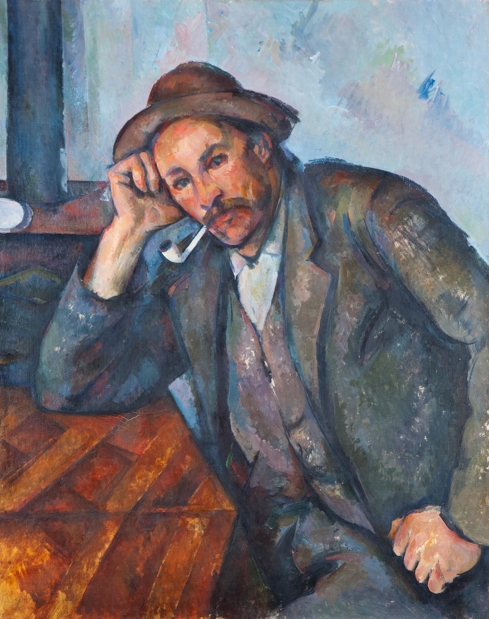 Le Fumeur accoudé, 1890, Paul Cézanne, Kunsthalle Mannheim – reproduction peinture à l’huile sur toile