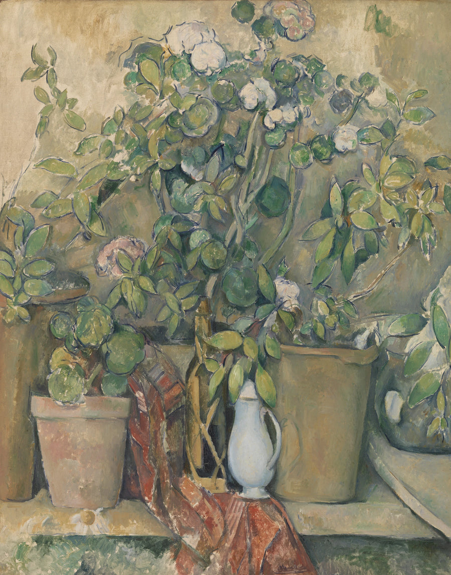 หม้อดินเผาและดอกไม้ - Paul Cézanne