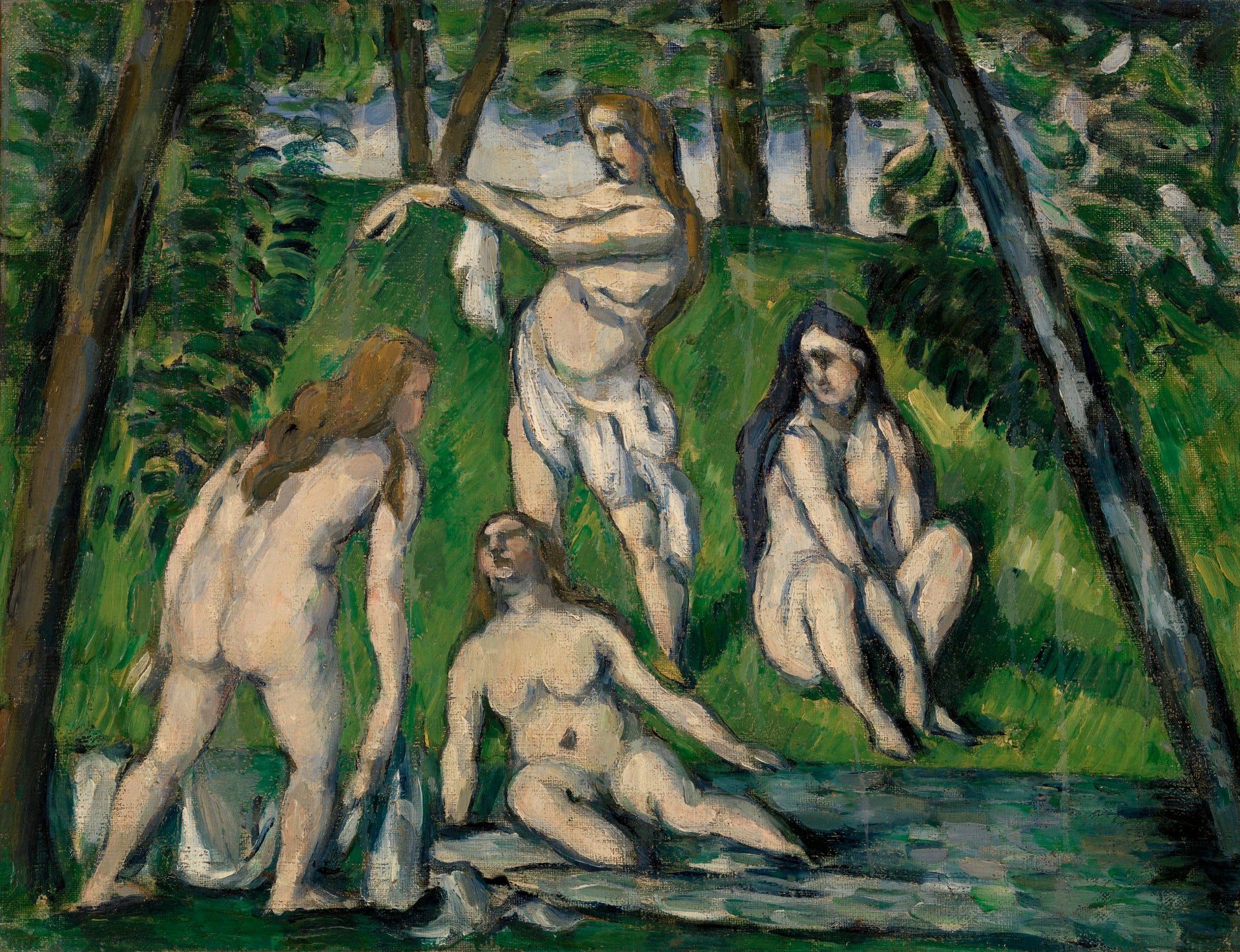 Quatre baigneuses 1876–1877 Paul Cézanne Barnes Foundation – reproduction peinture à l’huile sur toile