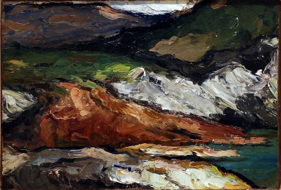 โขดหินริมทะเล (l'Estaque?) - Paul Cézanne