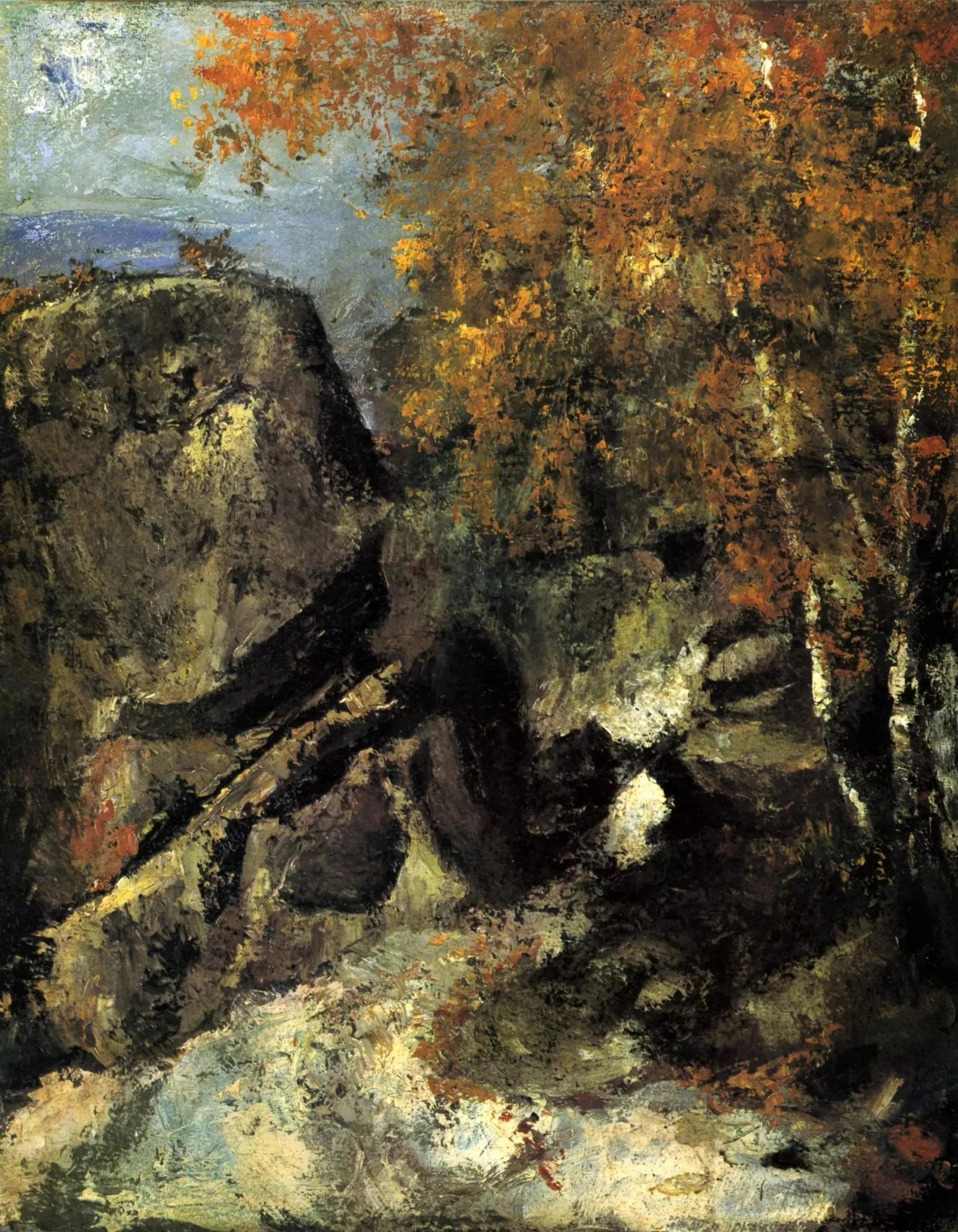 Rochers dans la forêt 1865–1868 Paul Cézanne FWN 40 – reproduction peinture à l’huile sur toile