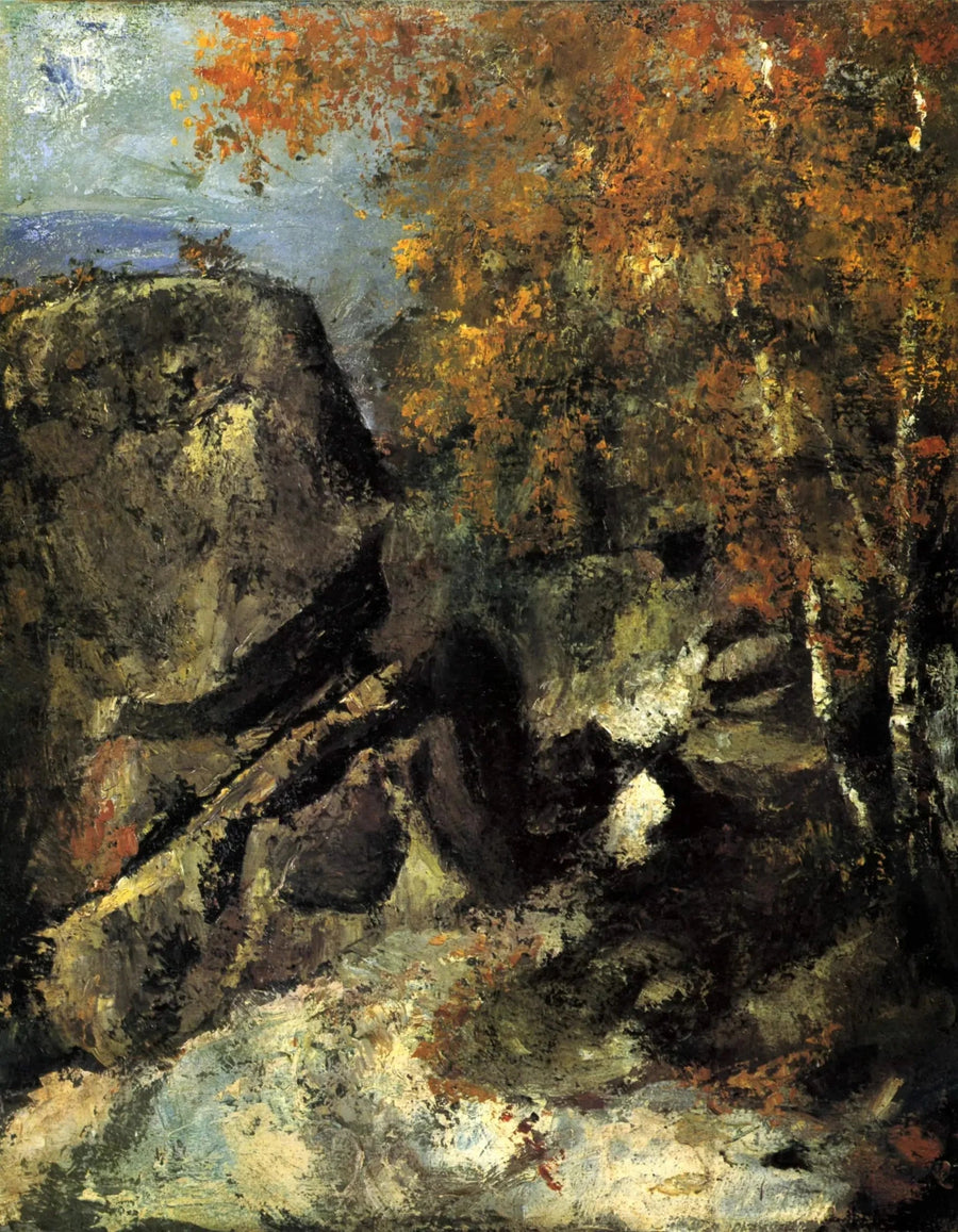 โขดหินในป่า - Paul Cézanne