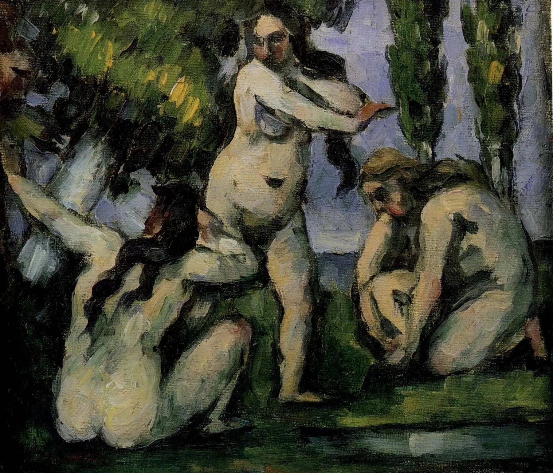 Trois baigneuses 1874–1875 de Paul Cézanne, musée d’Orsay – reproduction peinture à l’huile sur toile