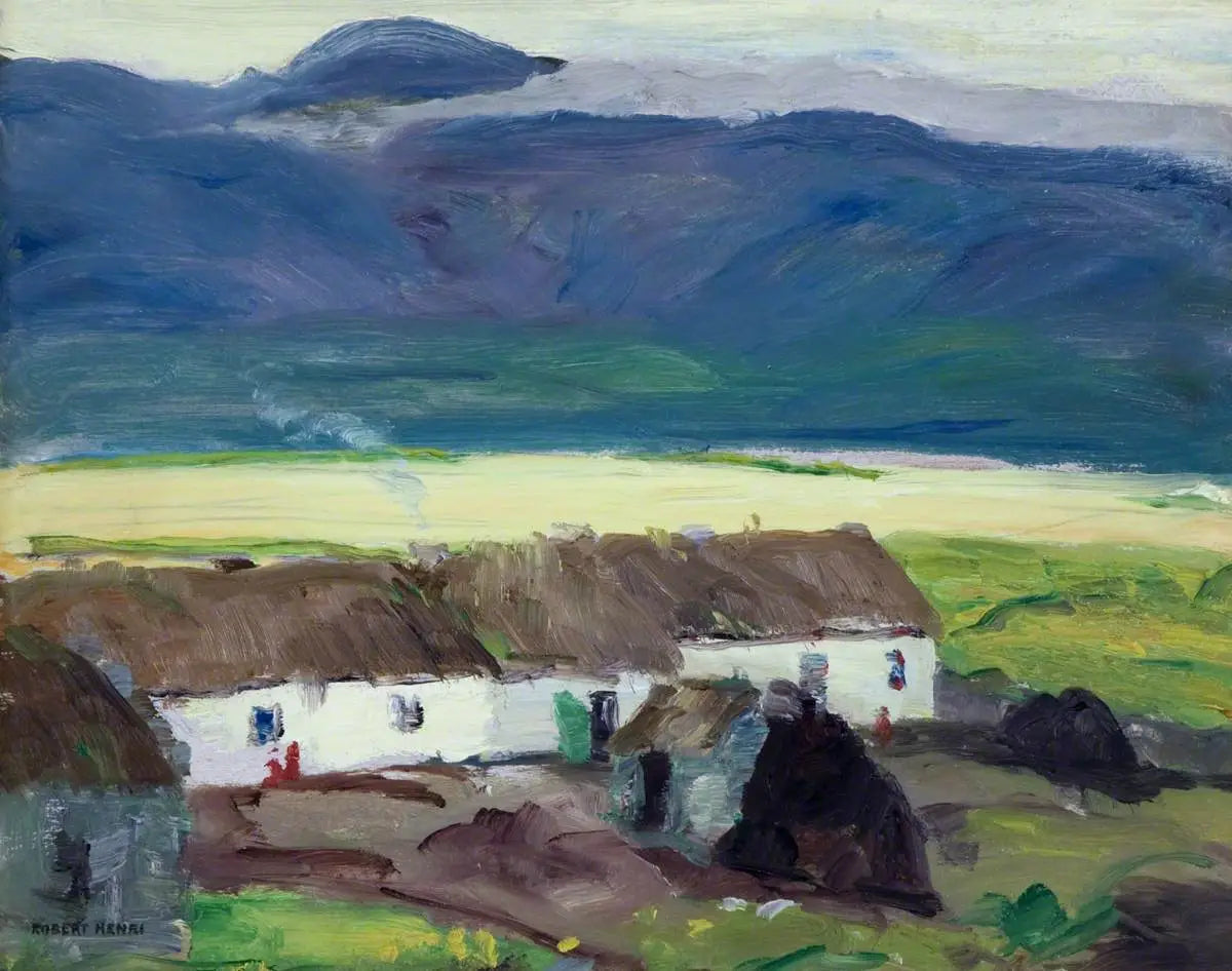 Chalets, île d'Achill, comté de Mayo - Robert Henri image 1 reproduction de peinture à l’huile