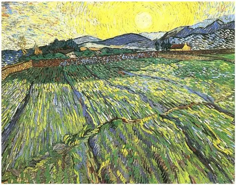 ทุ่งปิดพร้อมพระอาทิตย์ขึ้น - Vincent van Gogh