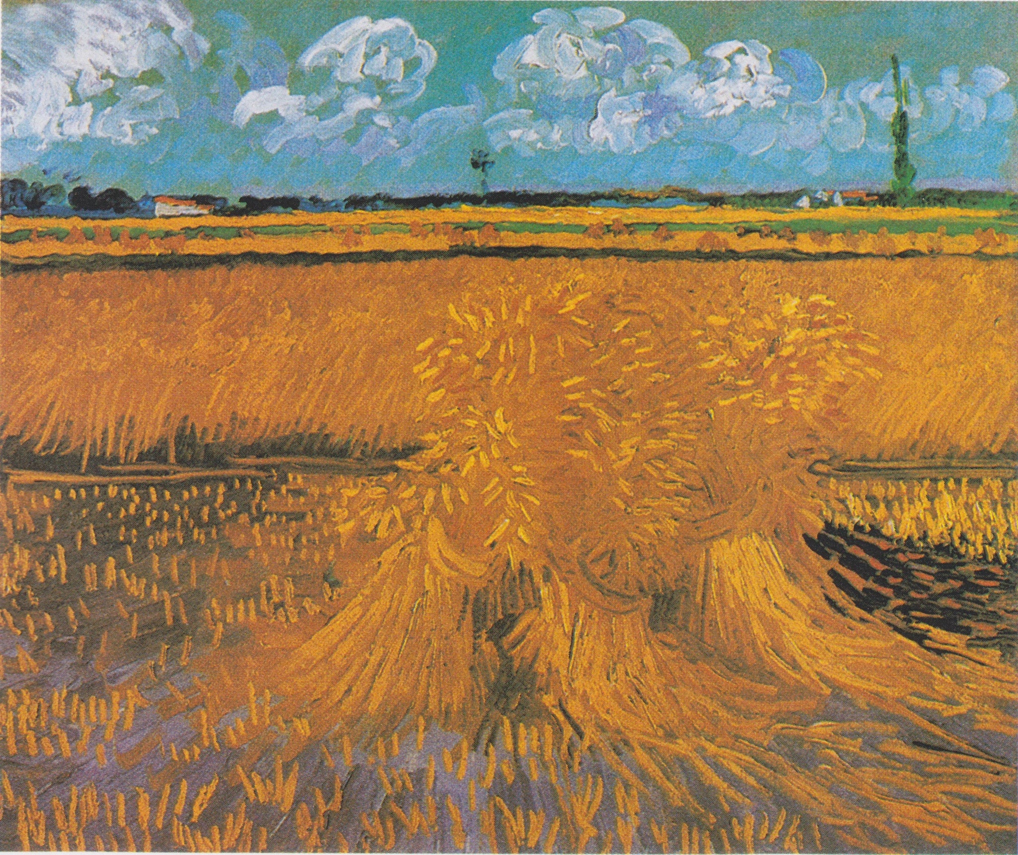 Champ de blé avec gerbes F561 de Vincent van Gogh