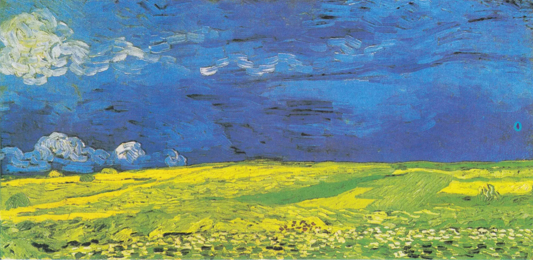 Champ de blé sous les nuages d'orage - Vincent van Gogh image 1 reproduction de peinture à l’huile