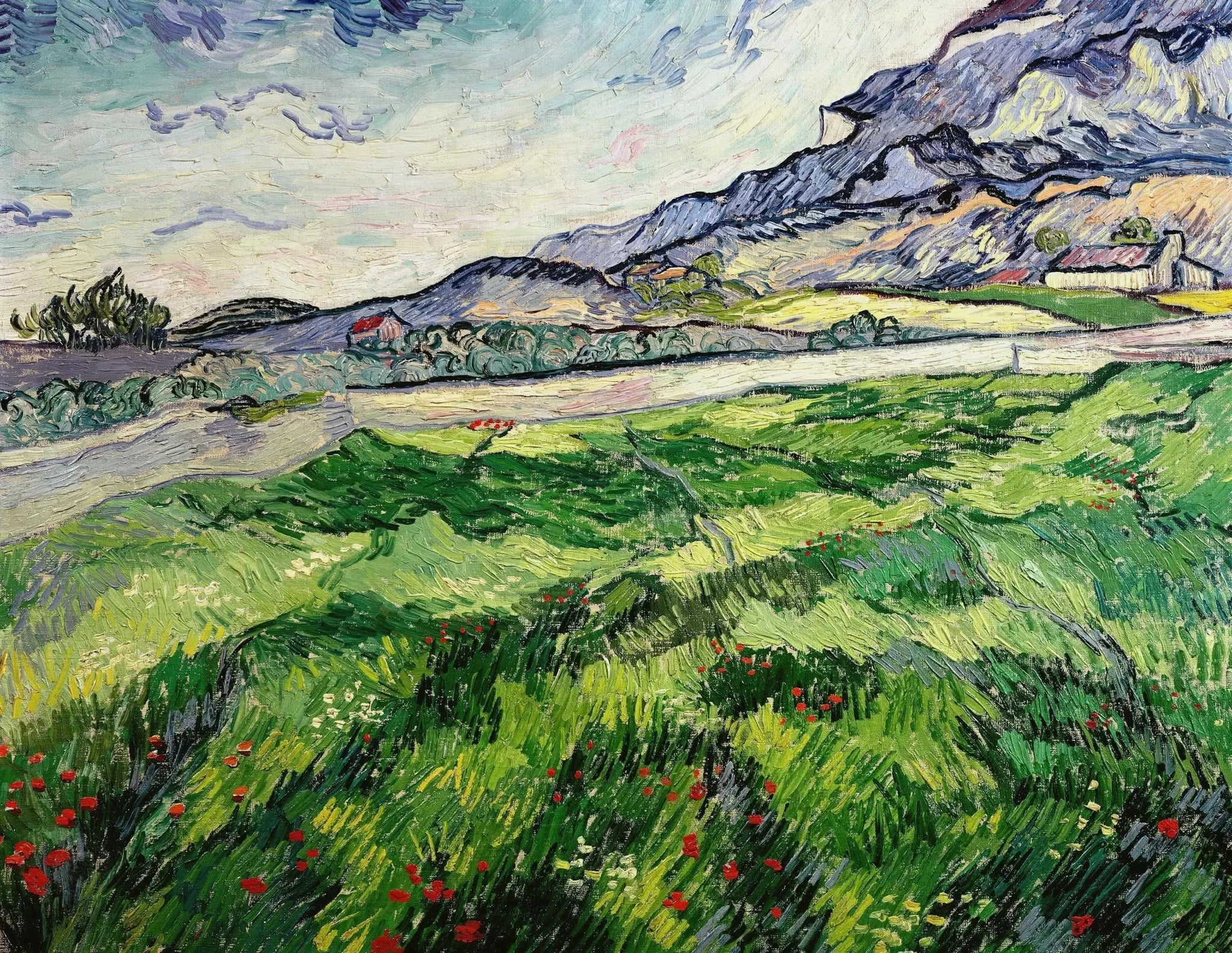 Champ de blé vert - Vincent van Gogh image 1 reproduction d’œuvre d’art à l’huile