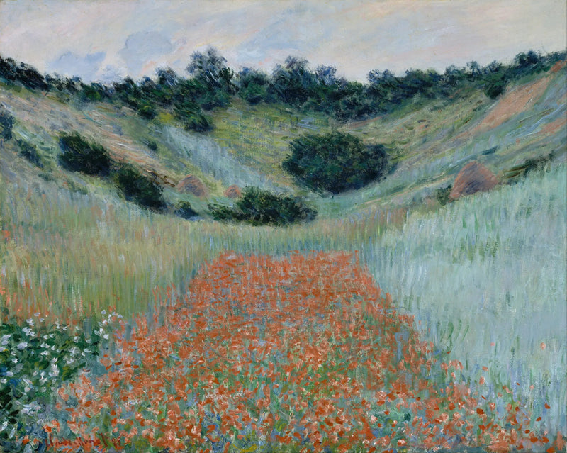 ทุ่งดอกป๊อปปี้ในหุบเขาใกล้กับ Giverny - Claude Monet