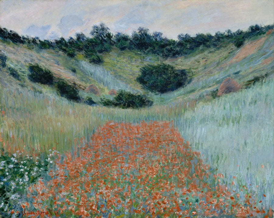 ทุ่งดอกป๊อปปี้ในหุบเขาใกล้กับ Giverny - Claude Monet