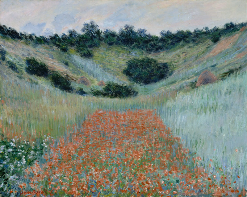 ทุ่งดอกป๊อปปี้ในหุบเขาใกล้กับ Giverny - Claude Monet