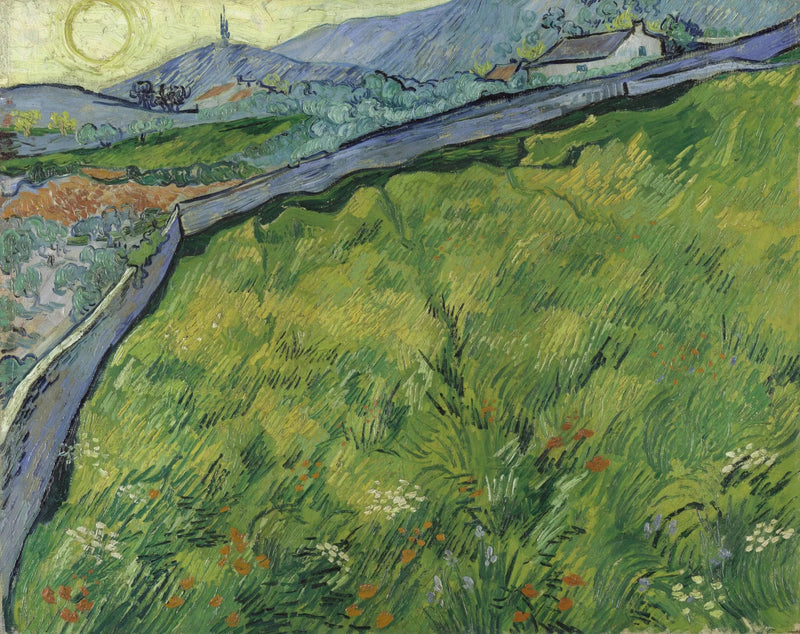 ทุ่งข้าวสาลีฤดูใบไม้ผลิยามพระอาทิตย์ขึ้น - Vincent van Gogh