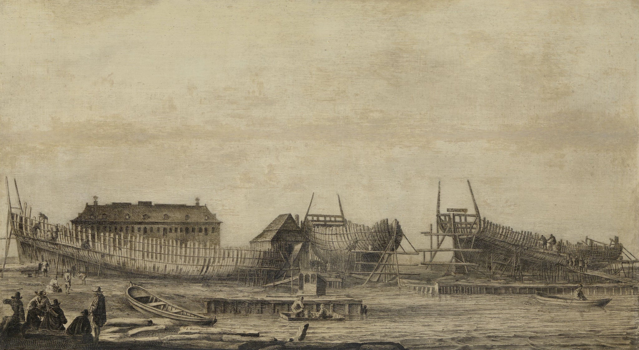 Le chantier naval de l'Amirauté d'Amsterdam - Ludolf Bakhuizen