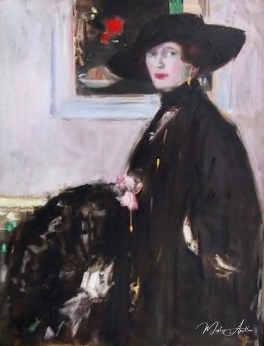 Chapeau noir, Mlle Don Wauchope - Francis Cadell - Reproductions de tableaux et peintures haut de gamme