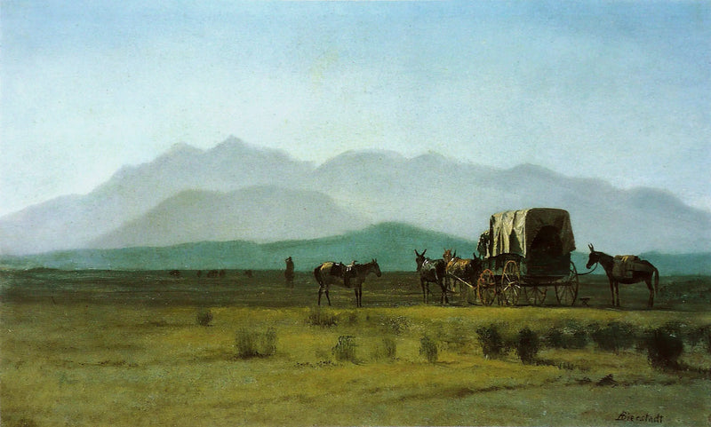 รถเข็นสำรวจในเทือกเขาร็อคกี้ - Albert Bierstadt
