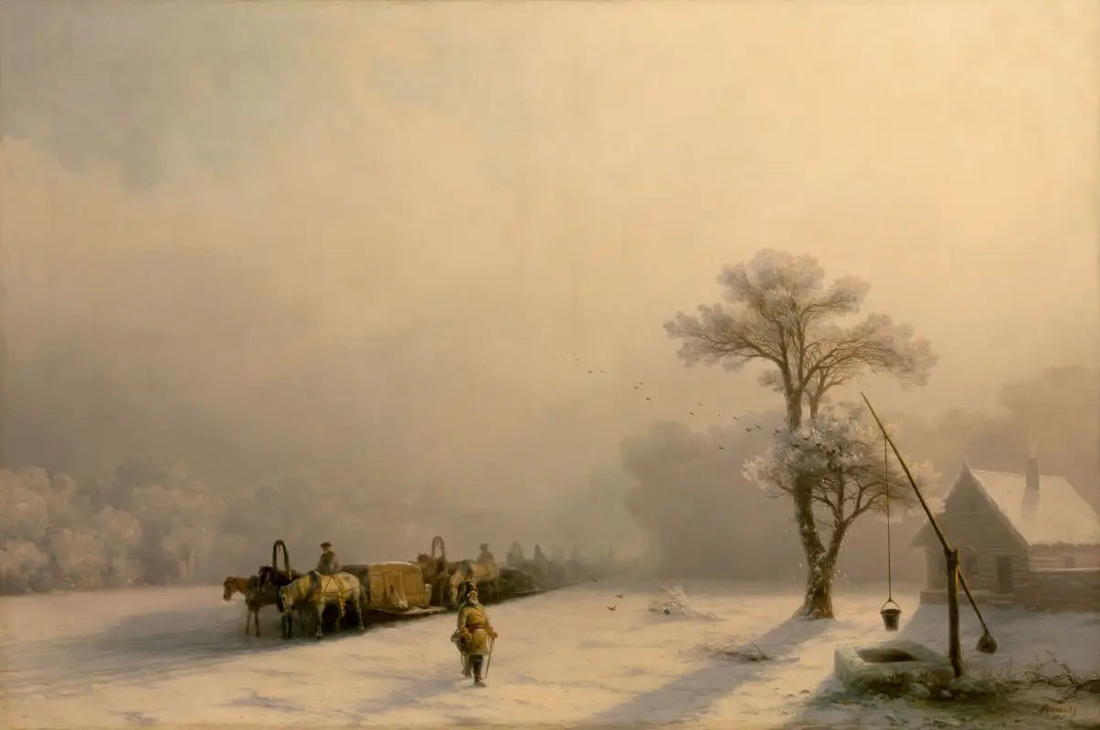 Chariots d’hiver en route - Ivan Aïvazovski - Alpha Reproduction