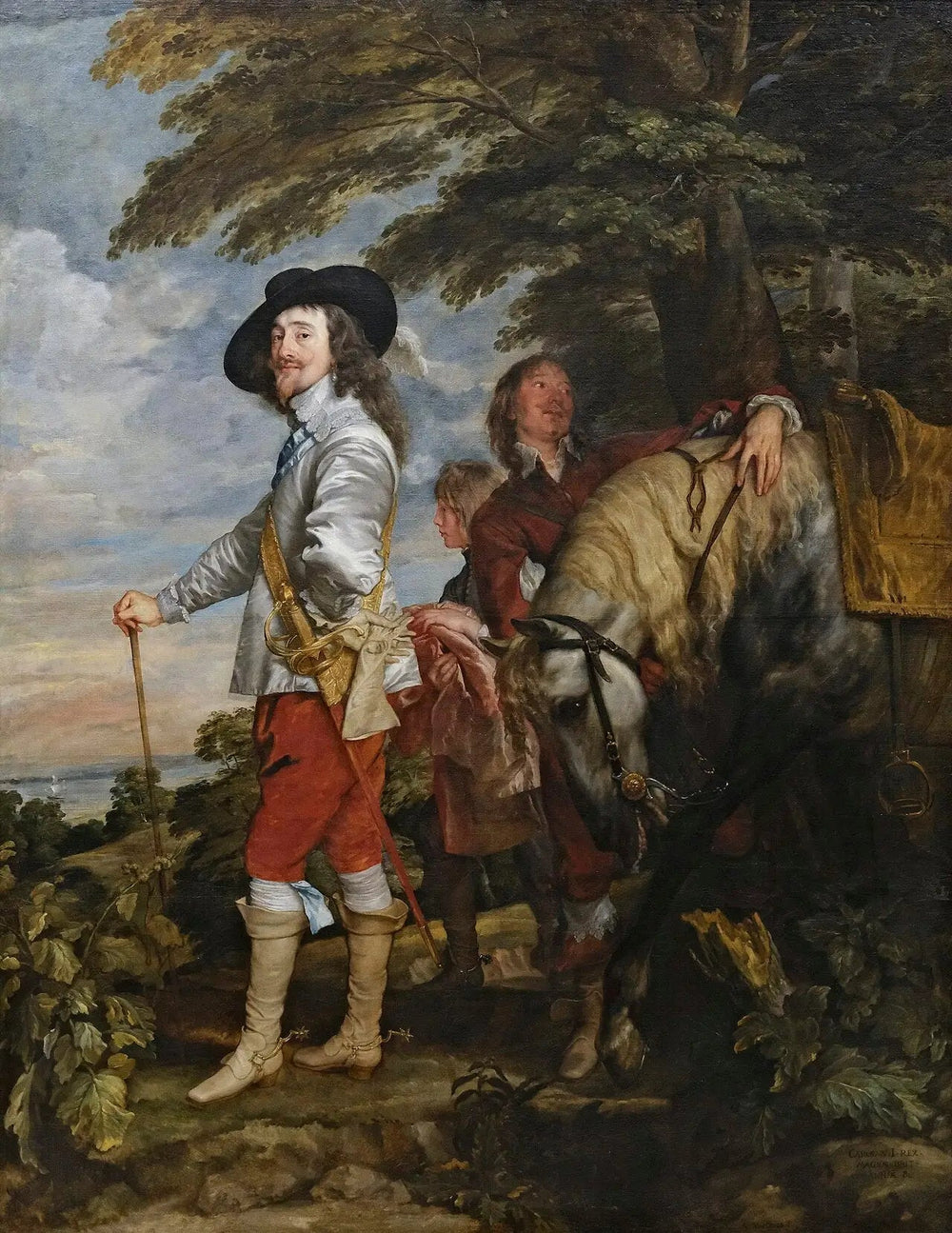 Charles Ier à la chasse - Antoine van Dyck image 1 copie de tableau peinte à la main