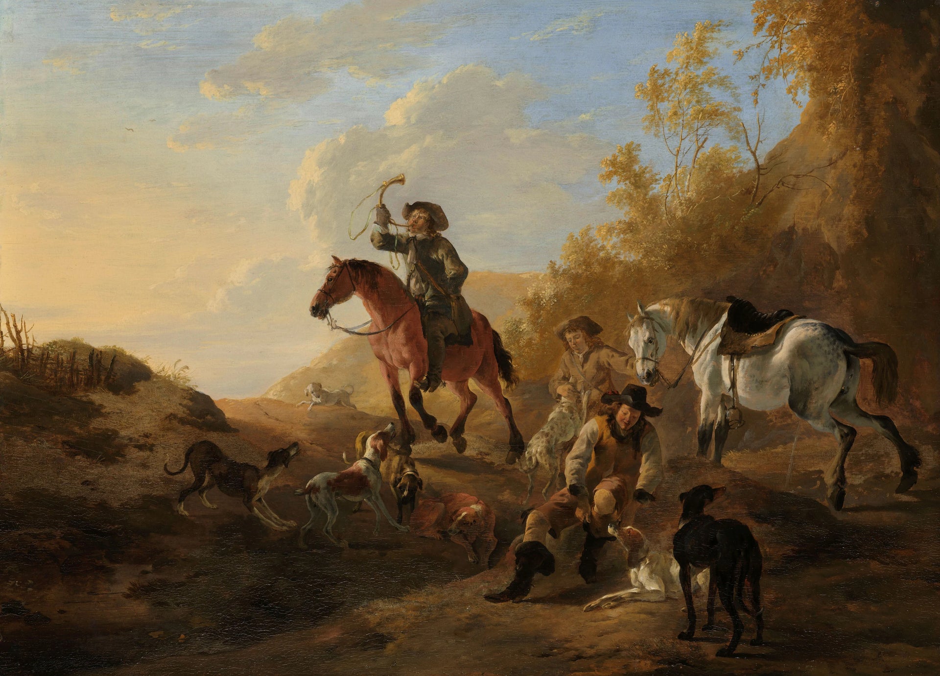 Chasseurs au repos - Dirck Stoop