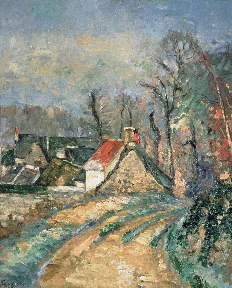 กระท่อมในอูแวร์-ซูร์-อัวซในฤดูหนาว - Paul Cézanne