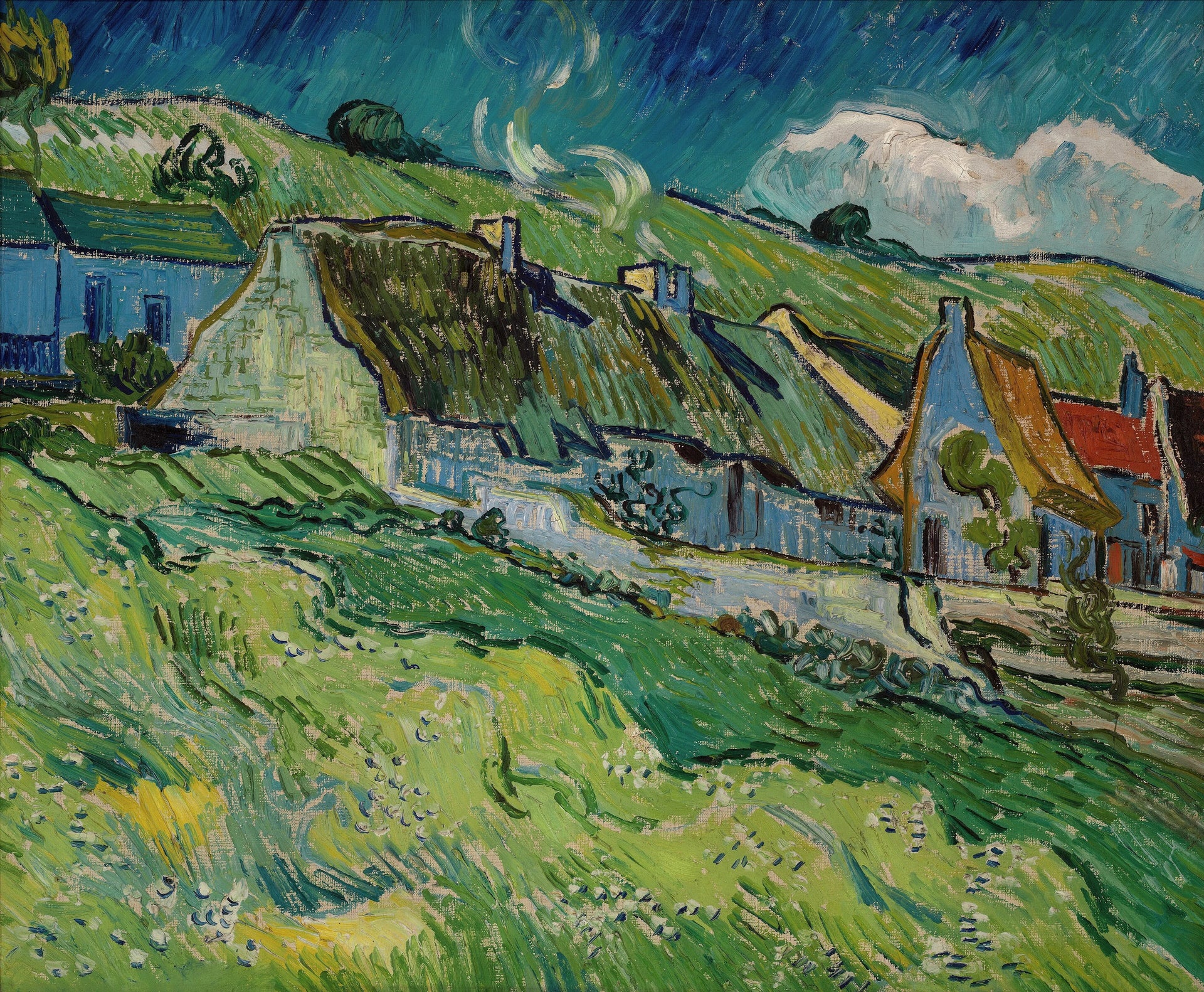 Chaumières à Auvers-sur-Oise, peinture de Vincent van Gogh conservée au musée de l’Ermitage