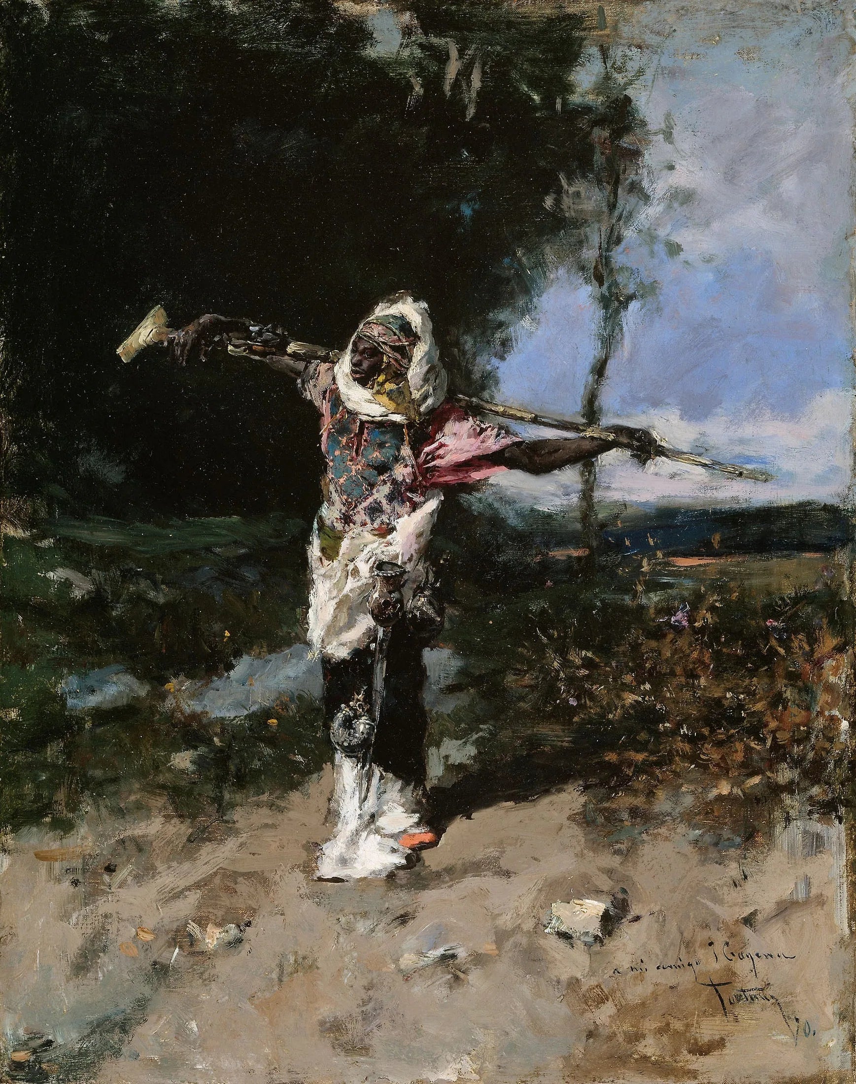 Chef africain - Mariano Fortuny Marsal image 1 copie de tableau peinte à la main