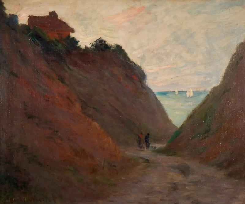 เส้นทางลึกในหน้าผาที่วารังเจวิลล์ - Claude Monet