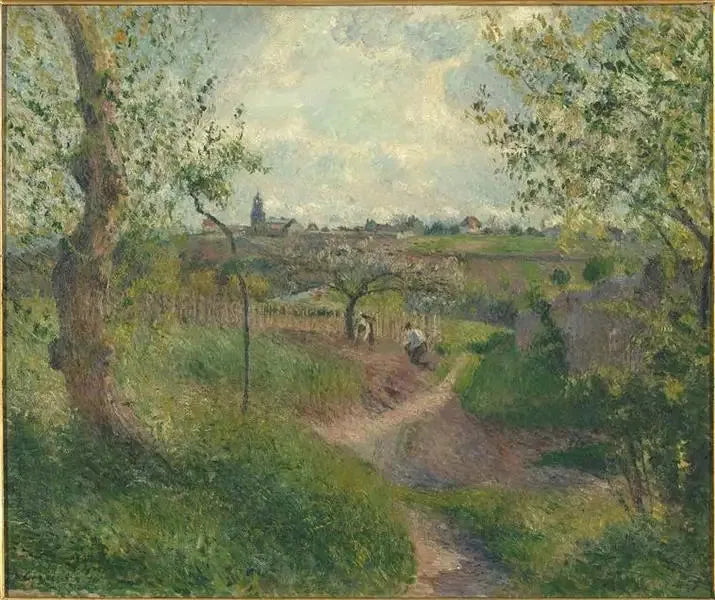 เส้นทางขึ้นผ่านทุ่งนา. Côte des Groouettes. Pontoise - Camille Pissarro