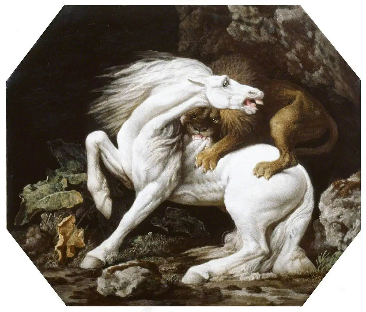 Cheval attaqué par un lion - George Stubbs - Alpha Reproduction