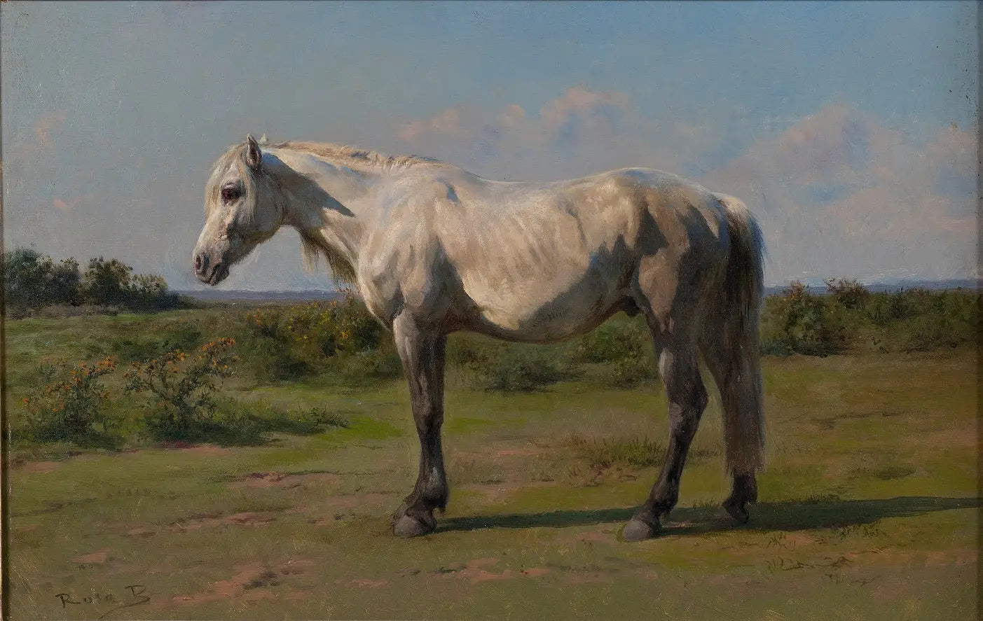 Cheval blanc dans un pré - Rosa Bonheur - Alpha Reproduction