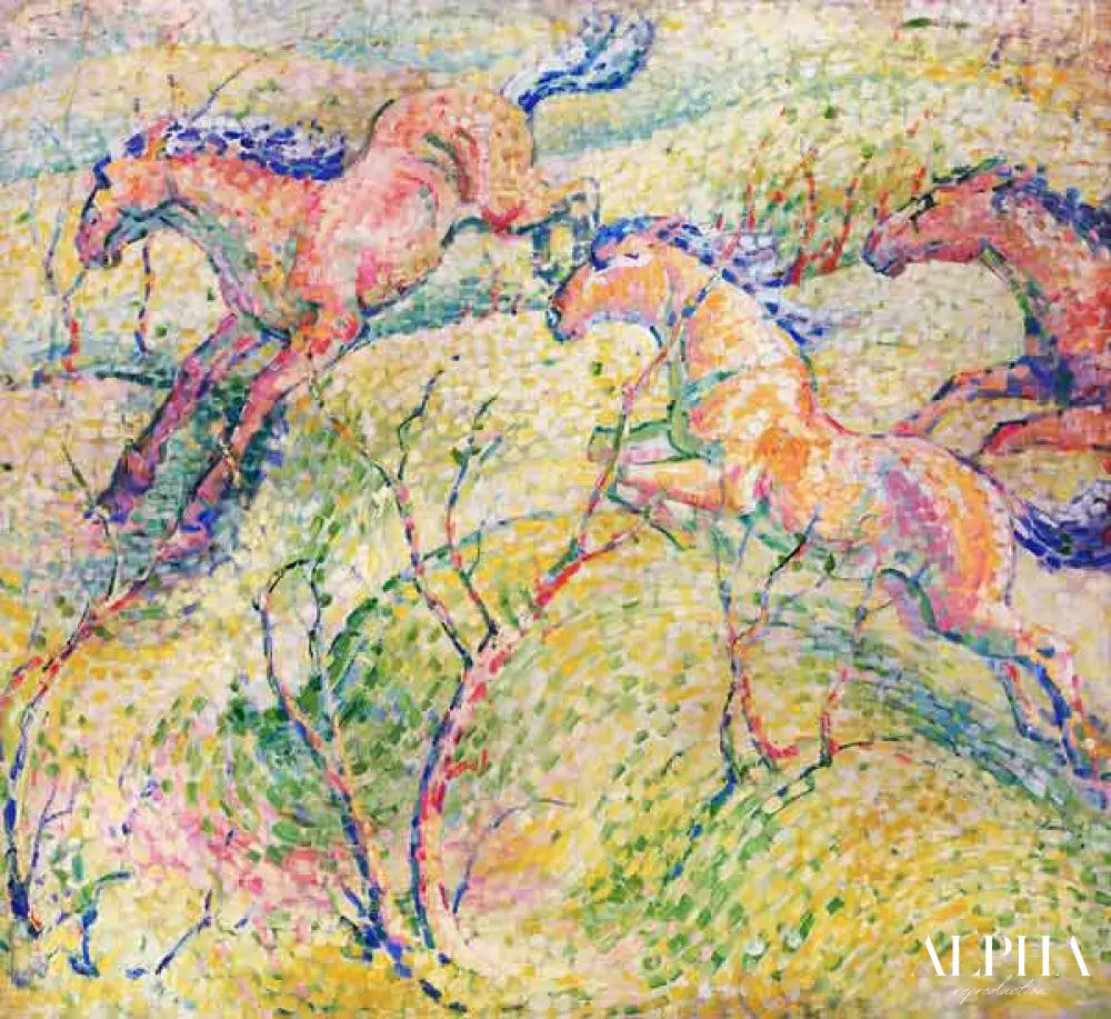 Chevaux de saut - Franz Marc - Reproductions de tableaux et peintures haut de gamme