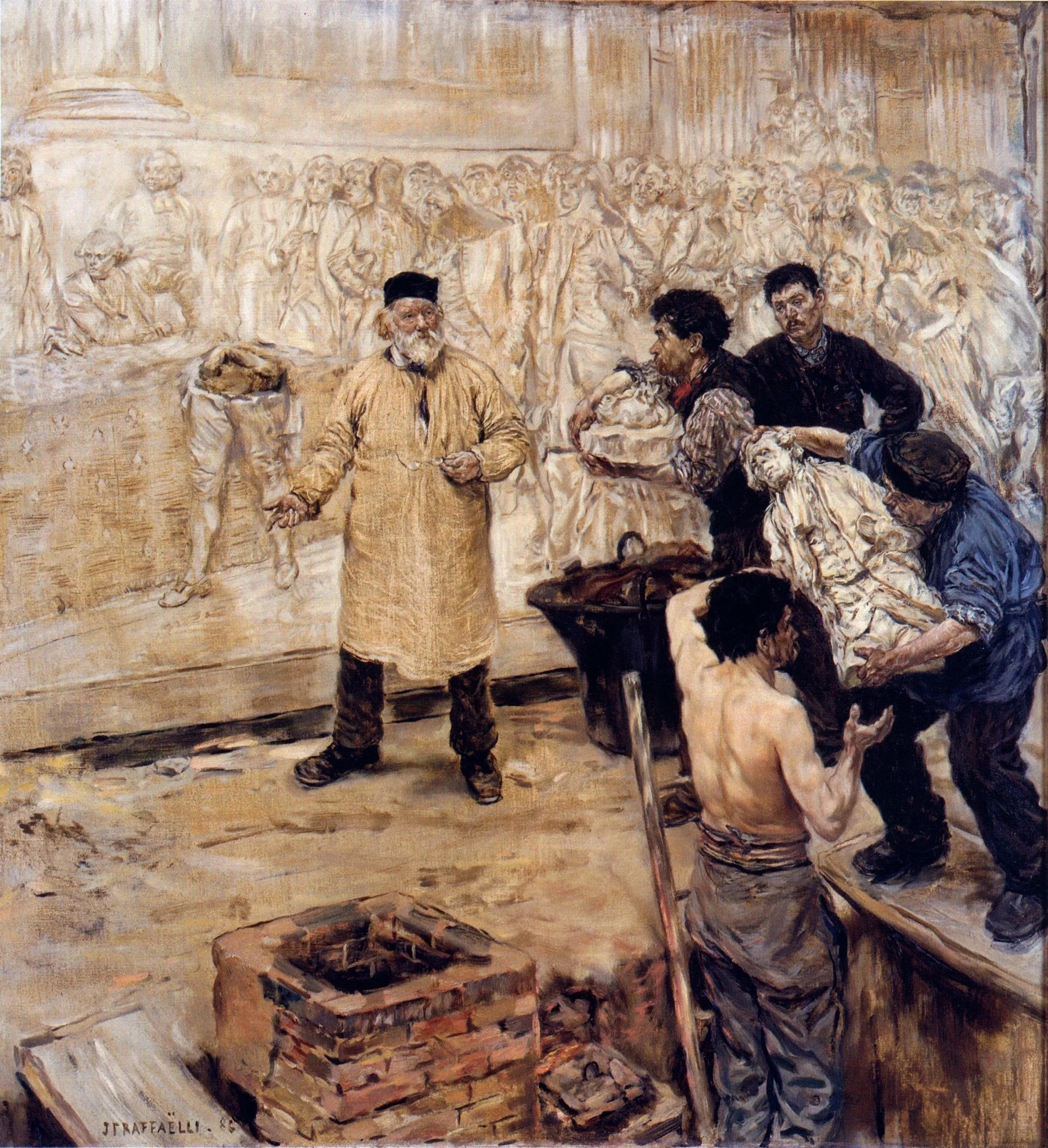 Chez le fondeur - Jean-François Raffaëlli image 1 copie peinte à la main à l’huile