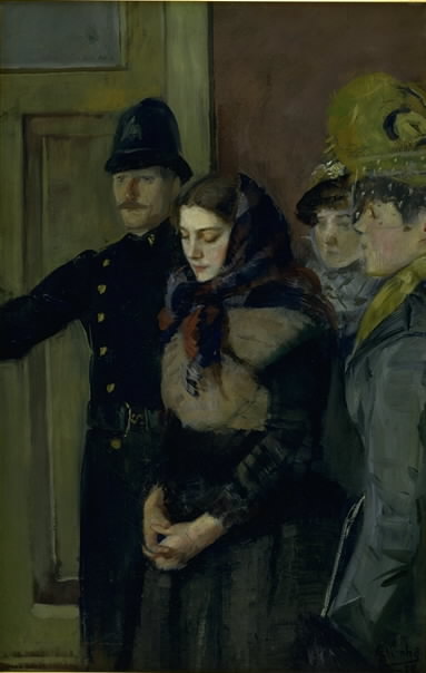 Albertine dans la salle d’attente du médecin de la police - Christian Krohg