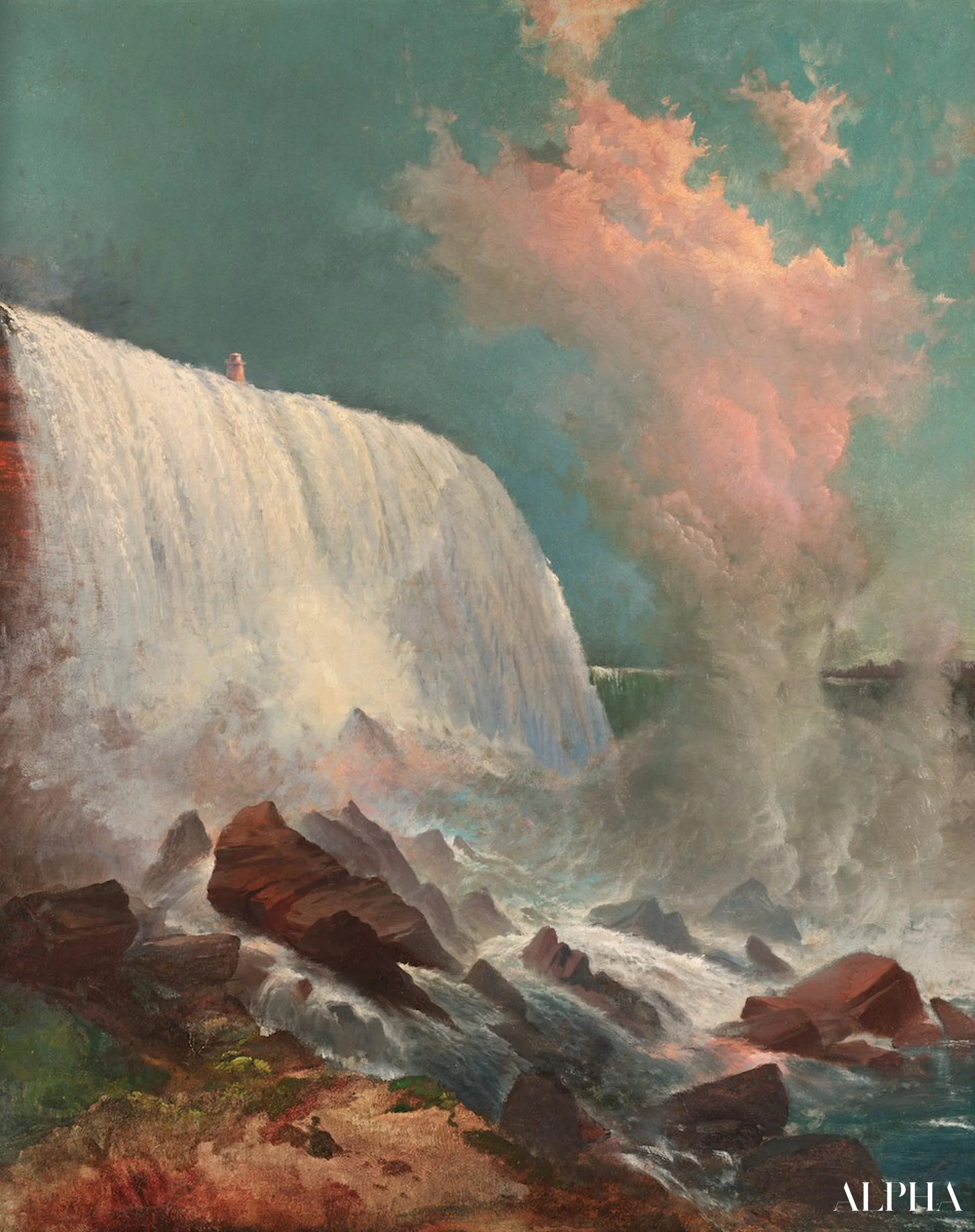 Chutes du Niagara par Edward Moran, c. 1865-75 - Edward Moran - Reproductions de tableaux et peintures haut de gamme
