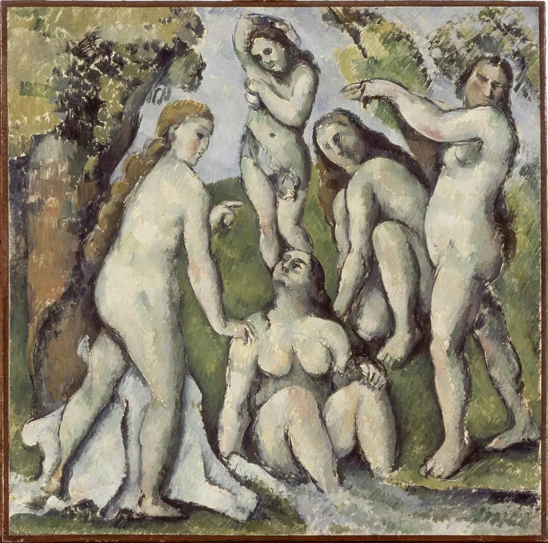 หญิงสาวห้าคนในอ่างอาบน้ำ - Paul Cézanne