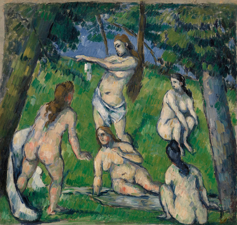 หญิงสาวห้าคนในอ่างอาบน้ำ - Paul Cézanne