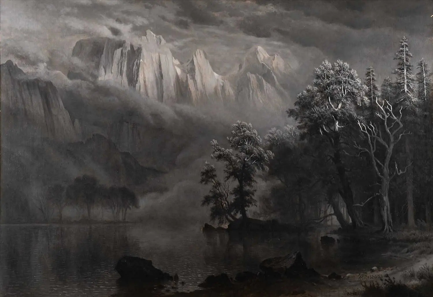 Clair de lune à Yosemite - Albert Bierstadt - Alpha Reproduction