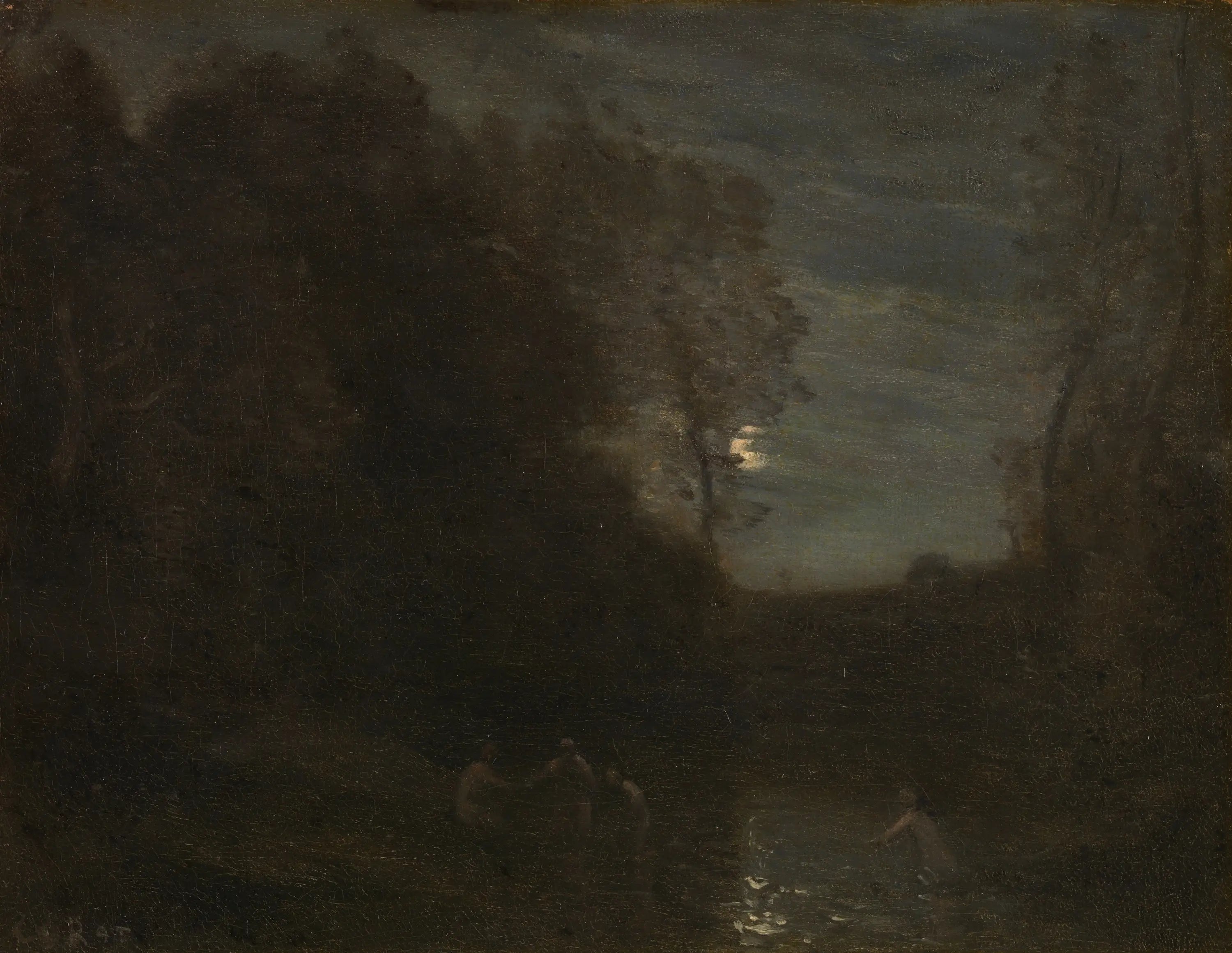 Clair de lune - Jean-Baptiste Camille Corot image 1 reproduction réalisée par Alpha Reproduction