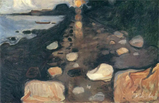 Clair de lune sur la plage - Edvard Munch - Reproductions de tableaux et peintures haut de gamme