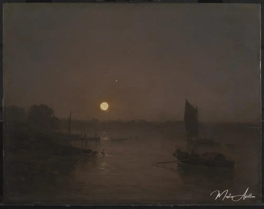 Clair de lune une étude à Millbank - William Turner - Reproductions de tableaux et peintures haut de gamme