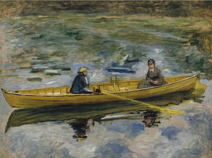 Claude Monet et Madame Henriot en barque peints par Renoir vers 1880