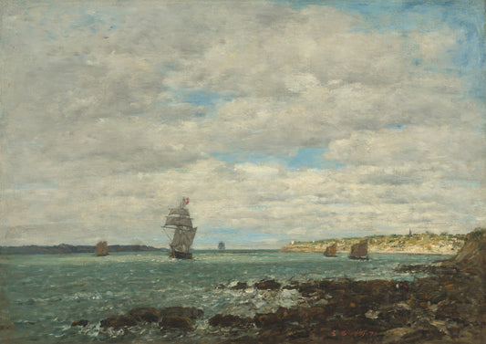 🌊 ชายฝั่งบริททานี – Eugène Boudin (1874)