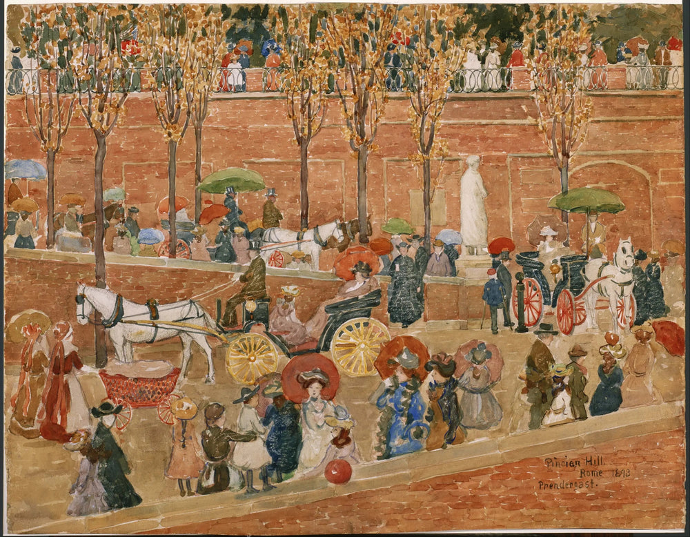 Colline du Pincio, Rome - Maurice Prendergast image 1 tableau peint à l’huile sur toile