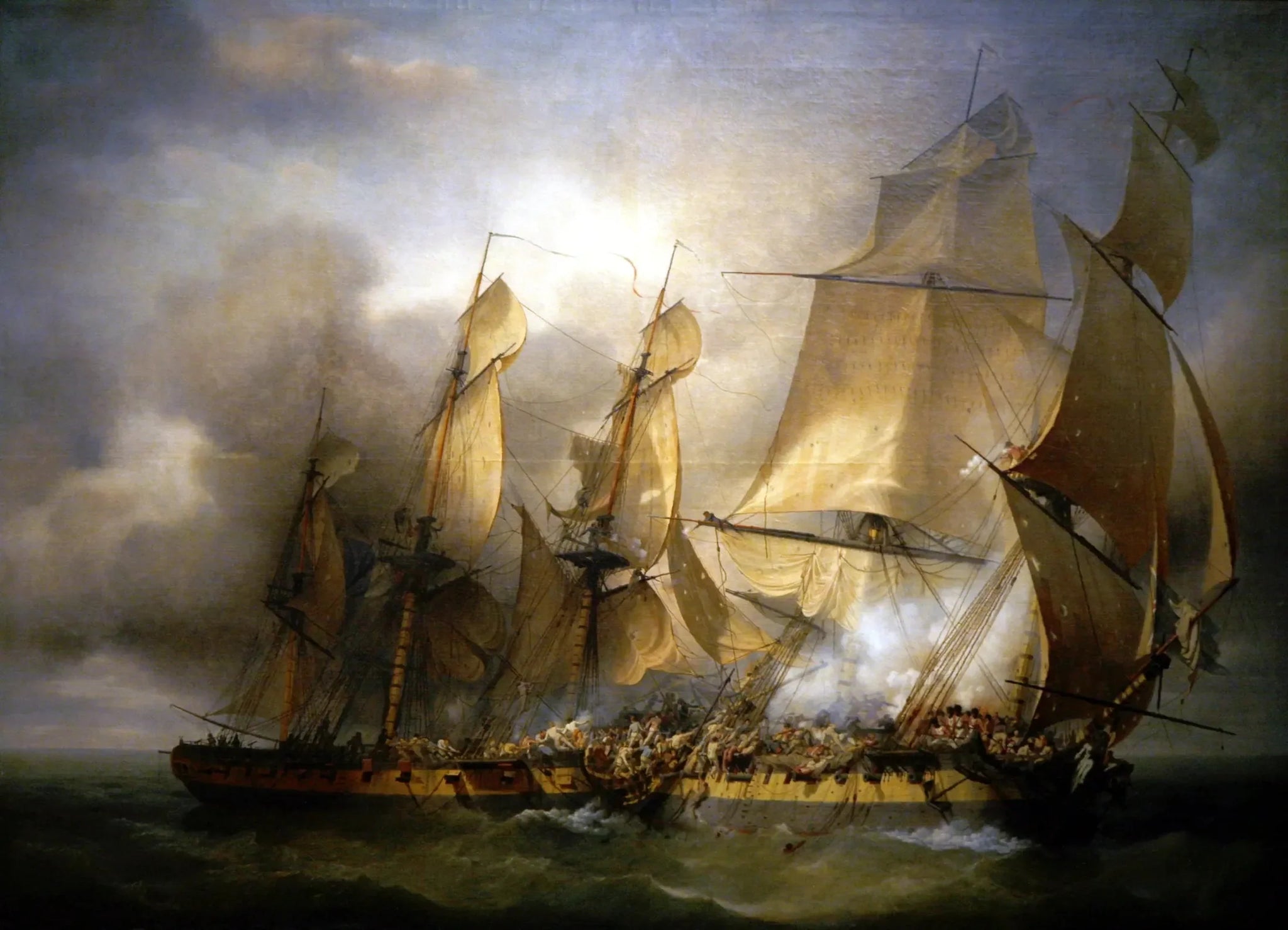 Combat de La Bayonnaise contre l'Embuscade - Louis-Philippe Crépin image 1 tableau peint à l’huile sur toile